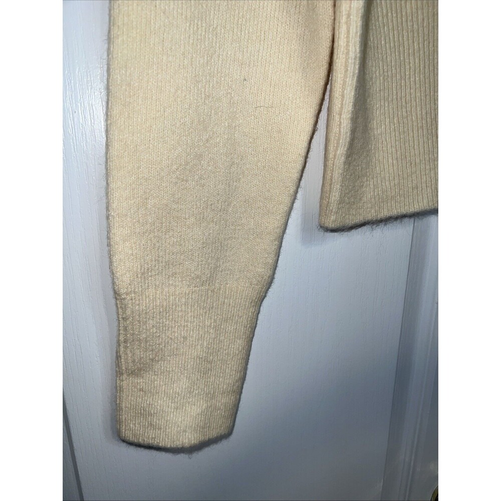 J Crew Womens Sweater XL Merino Alpaca Wool Blend Knit Buttons Light Yellow NEW - Picture 3 of 16